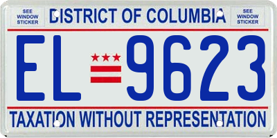 DC license plate EL9623