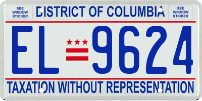 DC license plate EL9624