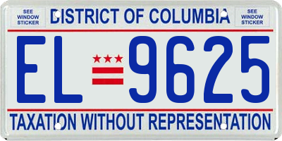 DC license plate EL9625