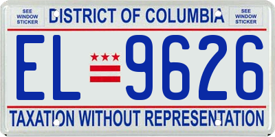 DC license plate EL9626