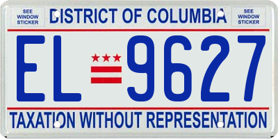 DC license plate EL9627