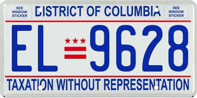 DC license plate EL9628