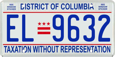 DC license plate EL9632