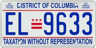 DC license plate EL9633
