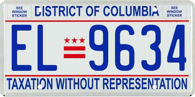 DC license plate EL9634