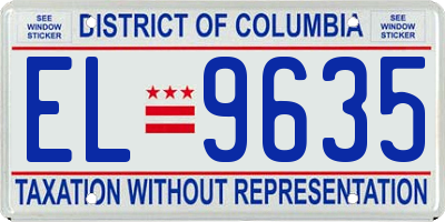 DC license plate EL9635