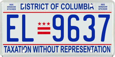 DC license plate EL9637