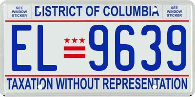 DC license plate EL9639