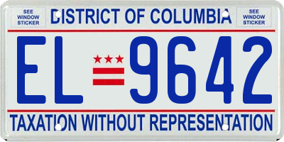 DC license plate EL9642