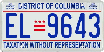 DC license plate EL9643