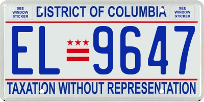 DC license plate EL9647