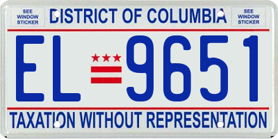 DC license plate EL9651