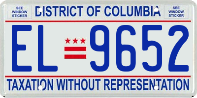 DC license plate EL9652