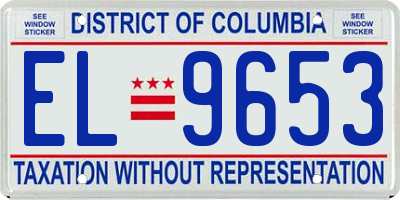 DC license plate EL9653