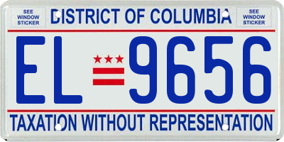DC license plate EL9656