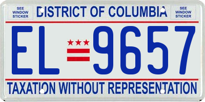 DC license plate EL9657