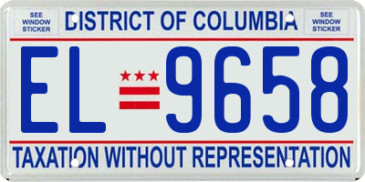 DC license plate EL9658