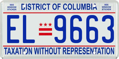 DC license plate EL9663