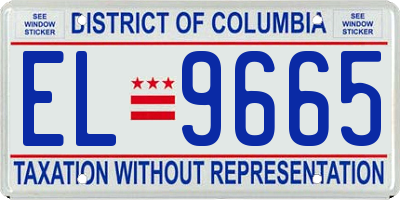 DC license plate EL9665