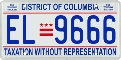 DC license plate EL9666