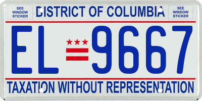 DC license plate EL9667