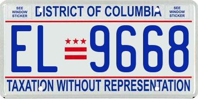 DC license plate EL9668