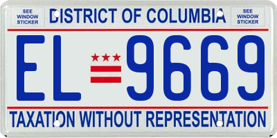DC license plate EL9669