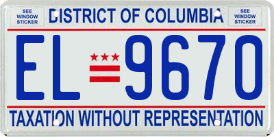 DC license plate EL9670