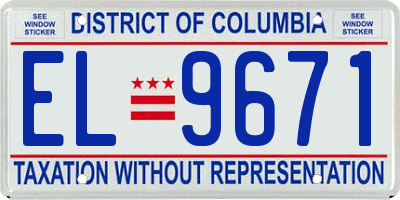 DC license plate EL9671