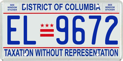 DC license plate EL9672
