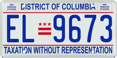 DC license plate EL9673