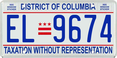 DC license plate EL9674