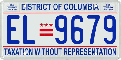 DC license plate EL9679
