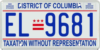 DC license plate EL9681