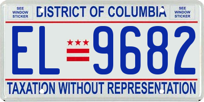 DC license plate EL9682