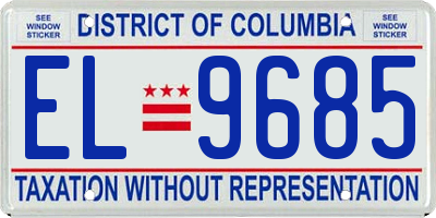 DC license plate EL9685