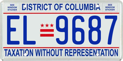 DC license plate EL9687