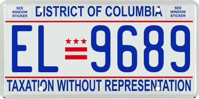 DC license plate EL9689