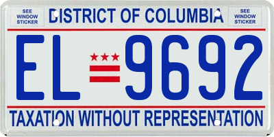 DC license plate EL9692