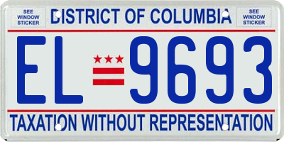 DC license plate EL9693