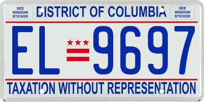 DC license plate EL9697