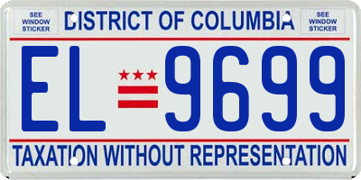 DC license plate EL9699