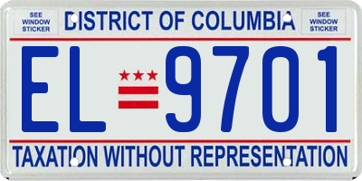 DC license plate EL9701