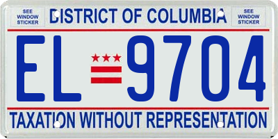 DC license plate EL9704