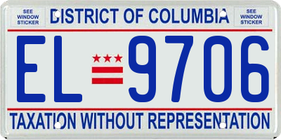 DC license plate EL9706