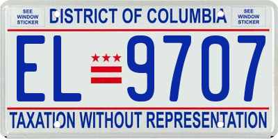 DC license plate EL9707