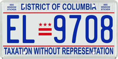 DC license plate EL9708