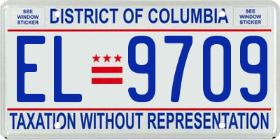 DC license plate EL9709
