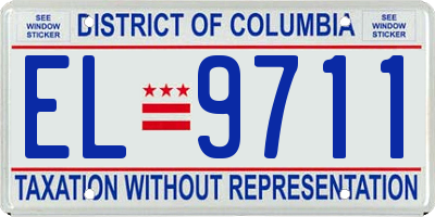 DC license plate EL9711