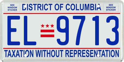 DC license plate EL9713